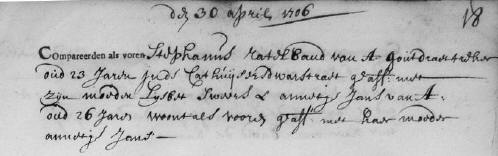 Ondertrouw Amsterdam 1706